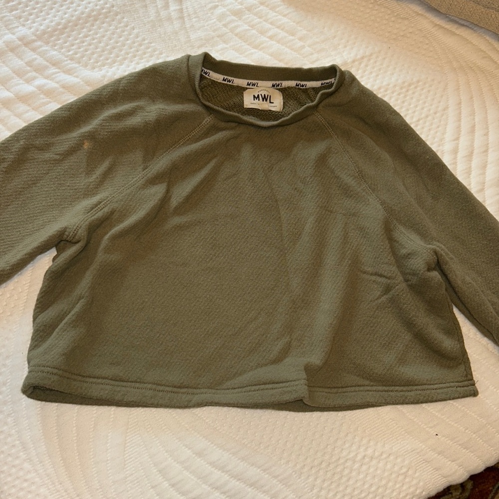 Madewell olive green crop hoodie xxs
